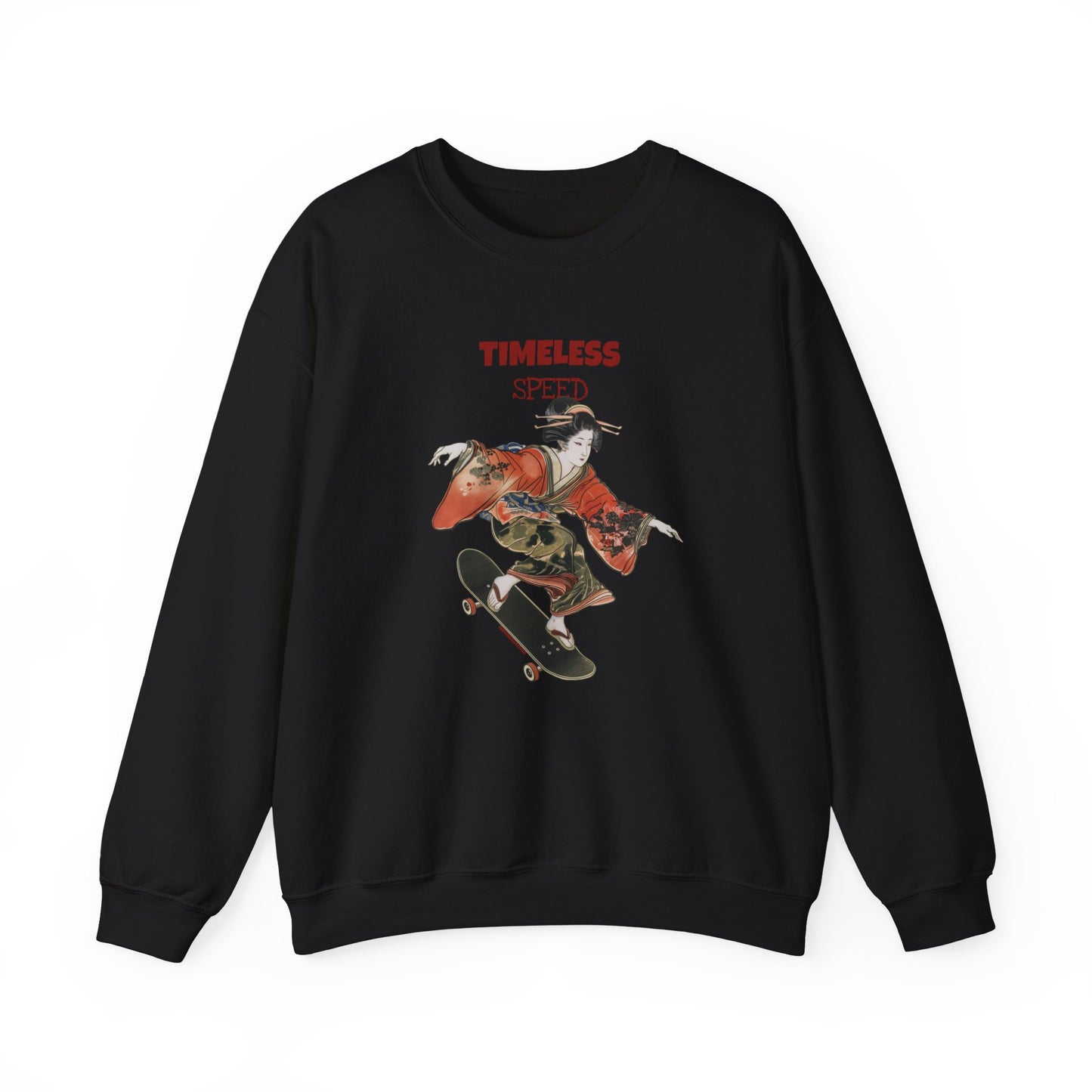 Geisha Riding Skateboard Sweatshirt