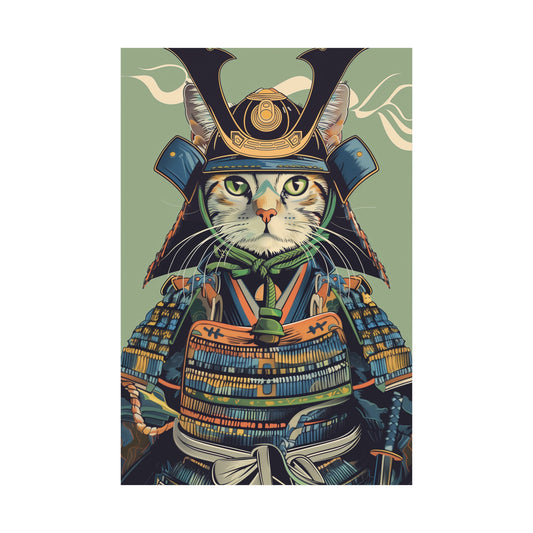 Samurai Cat Poster - Nihon Kollection