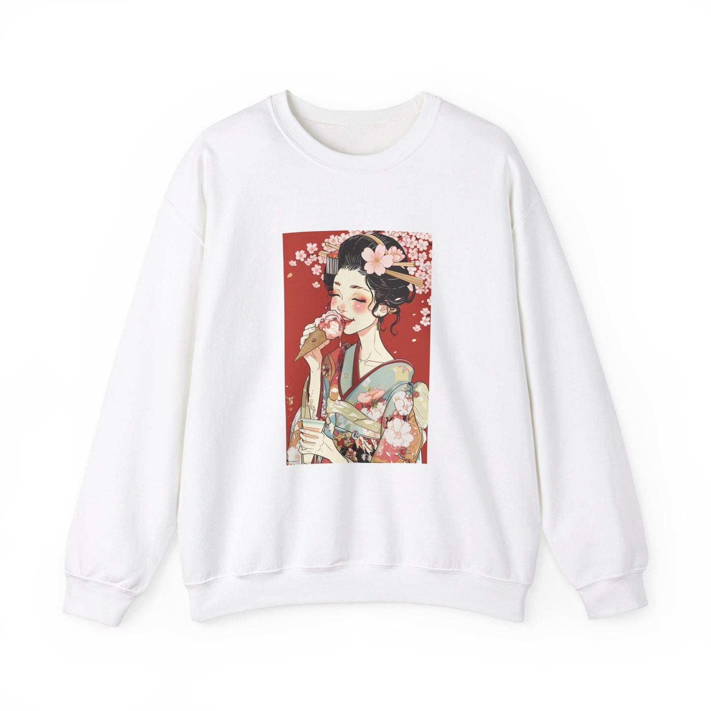 Geisha Enjoying Ice-cream Sweatshirt - Nihon Kollection