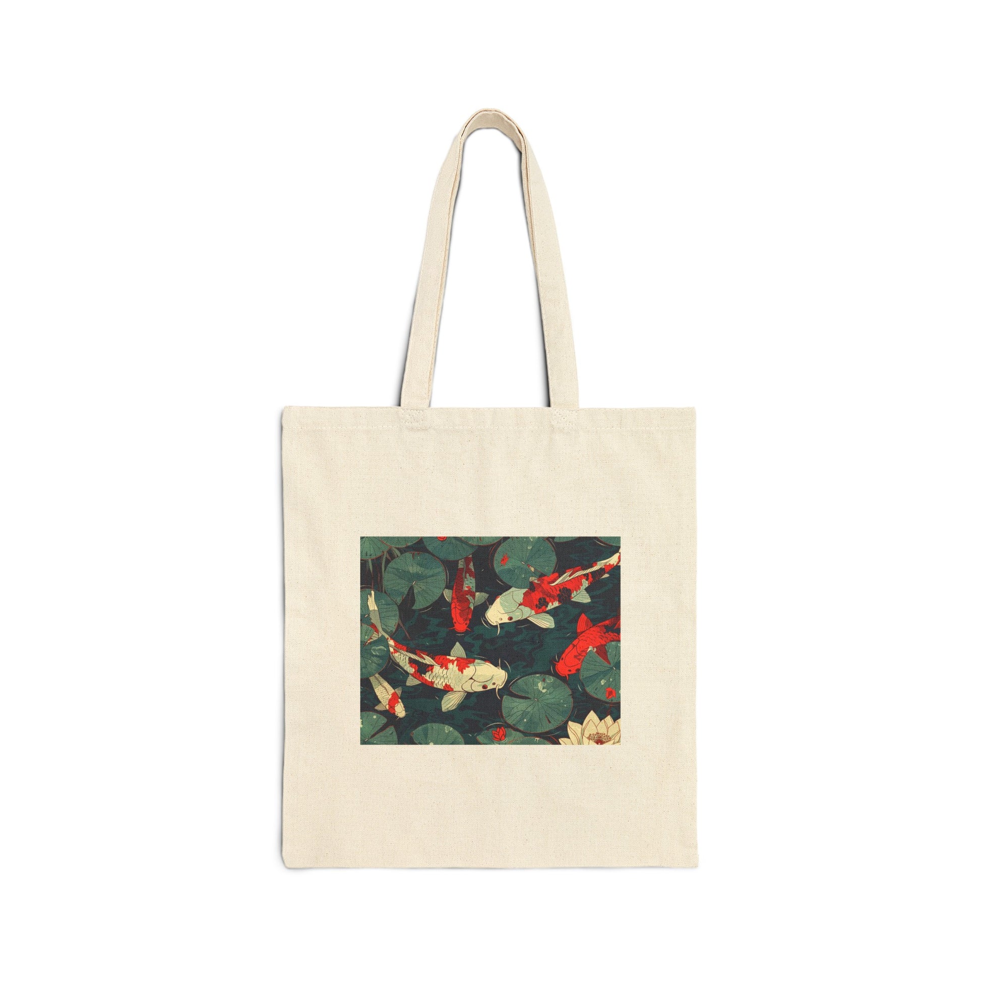 Koi Fish with Water Lilies Tote Bag - Nihon Kollection