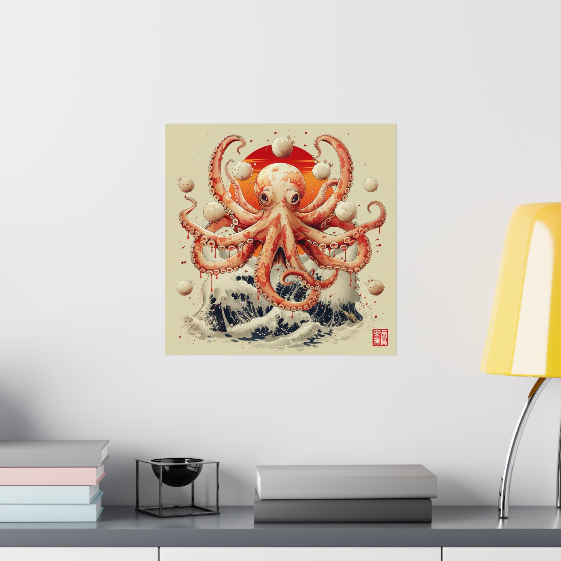 Wave Riding Octopus Poster - Nihon Kollection