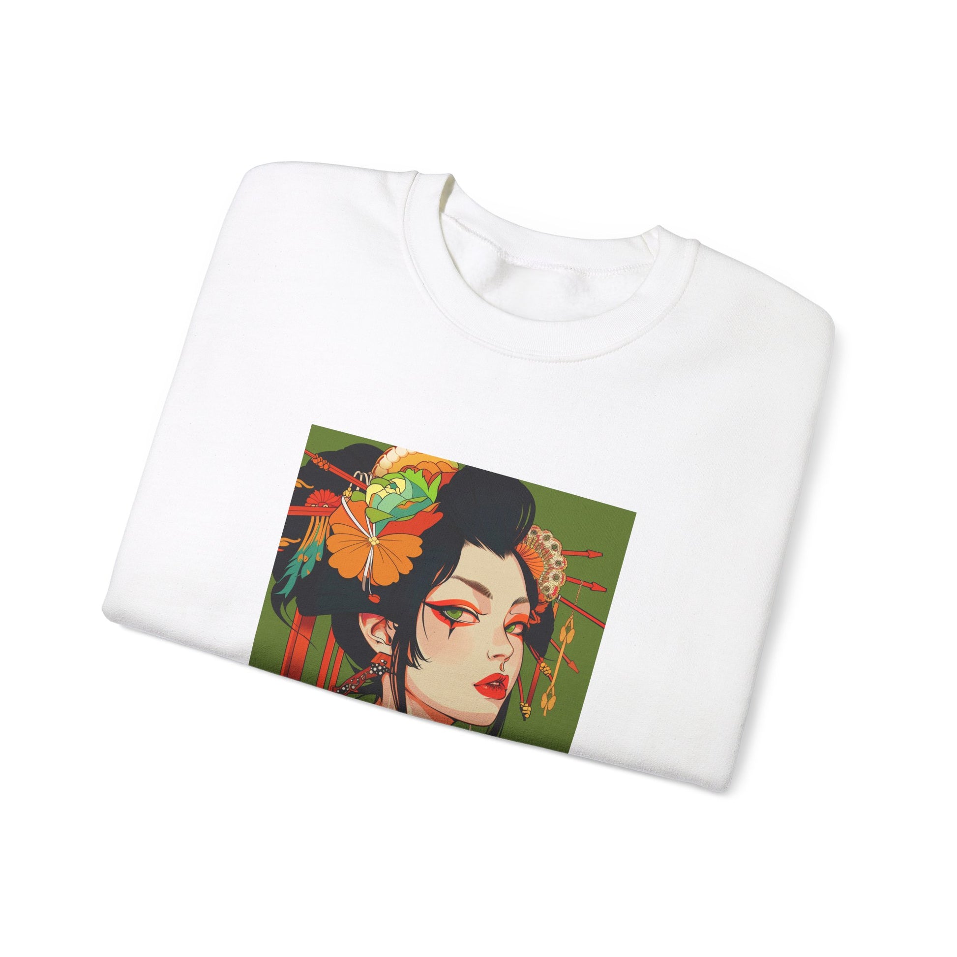 Colorful Geisha Portrait Sweatshirt - Nihon Kollection