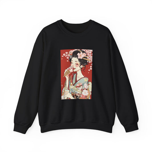 Geisha Enjoying Ice-cream Sweatshirt - Nihon Kollection