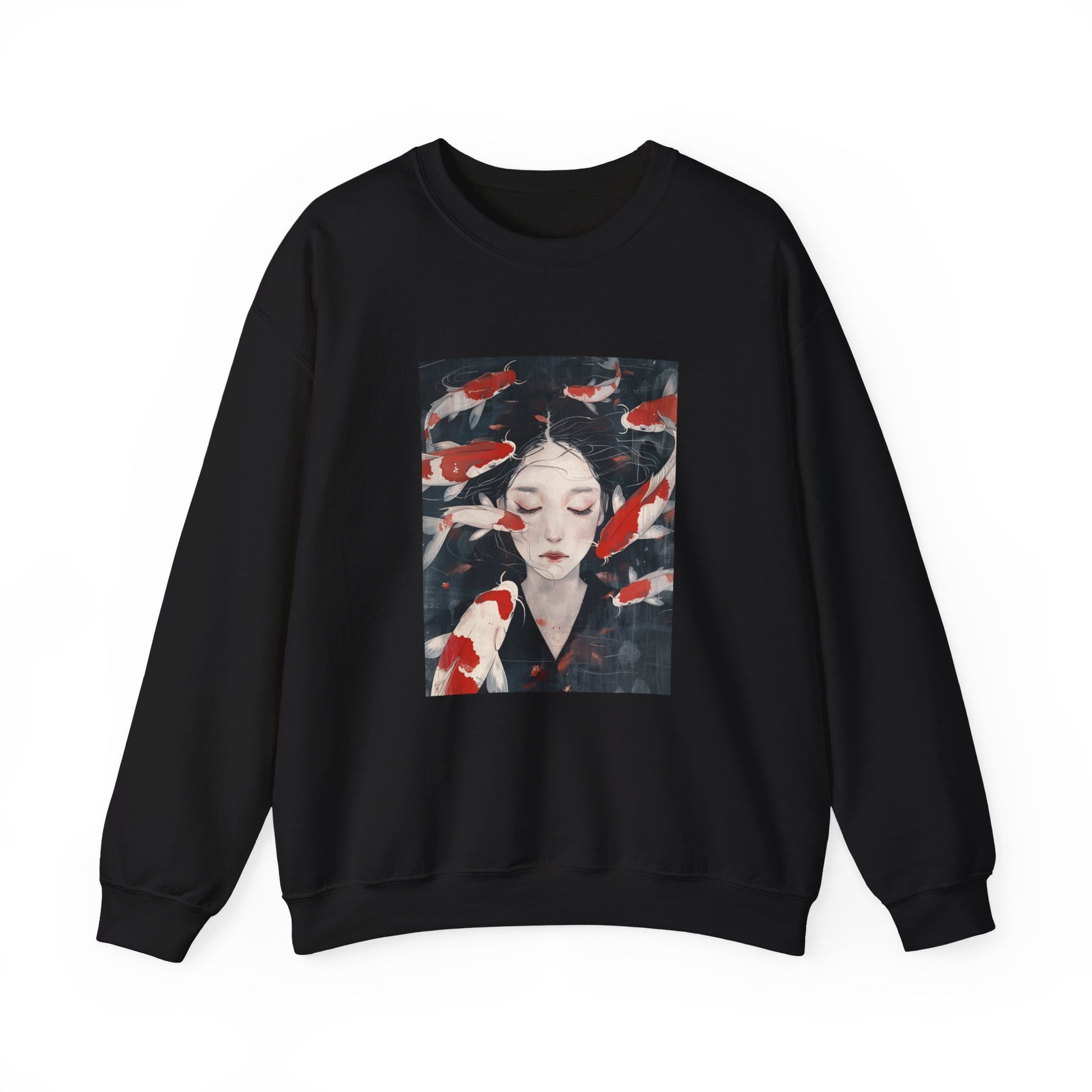 Geisha With Koi Fish Sweatshirt - Nihon Kollection