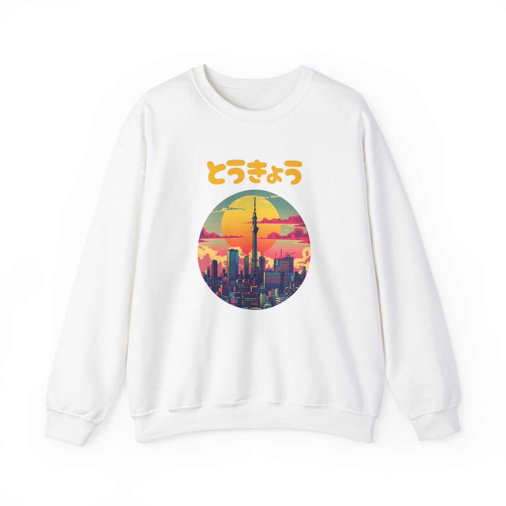 Vibrant Retro Style Tokyo Skyline Sweatshirt - Nihon Kollection