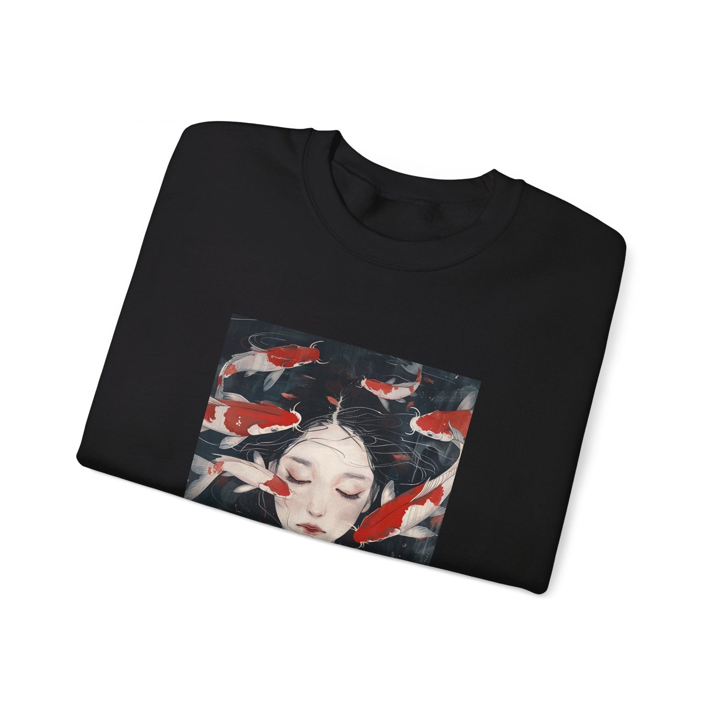 Geisha With Koi Fish Sweatshirt - Nihon Kollection