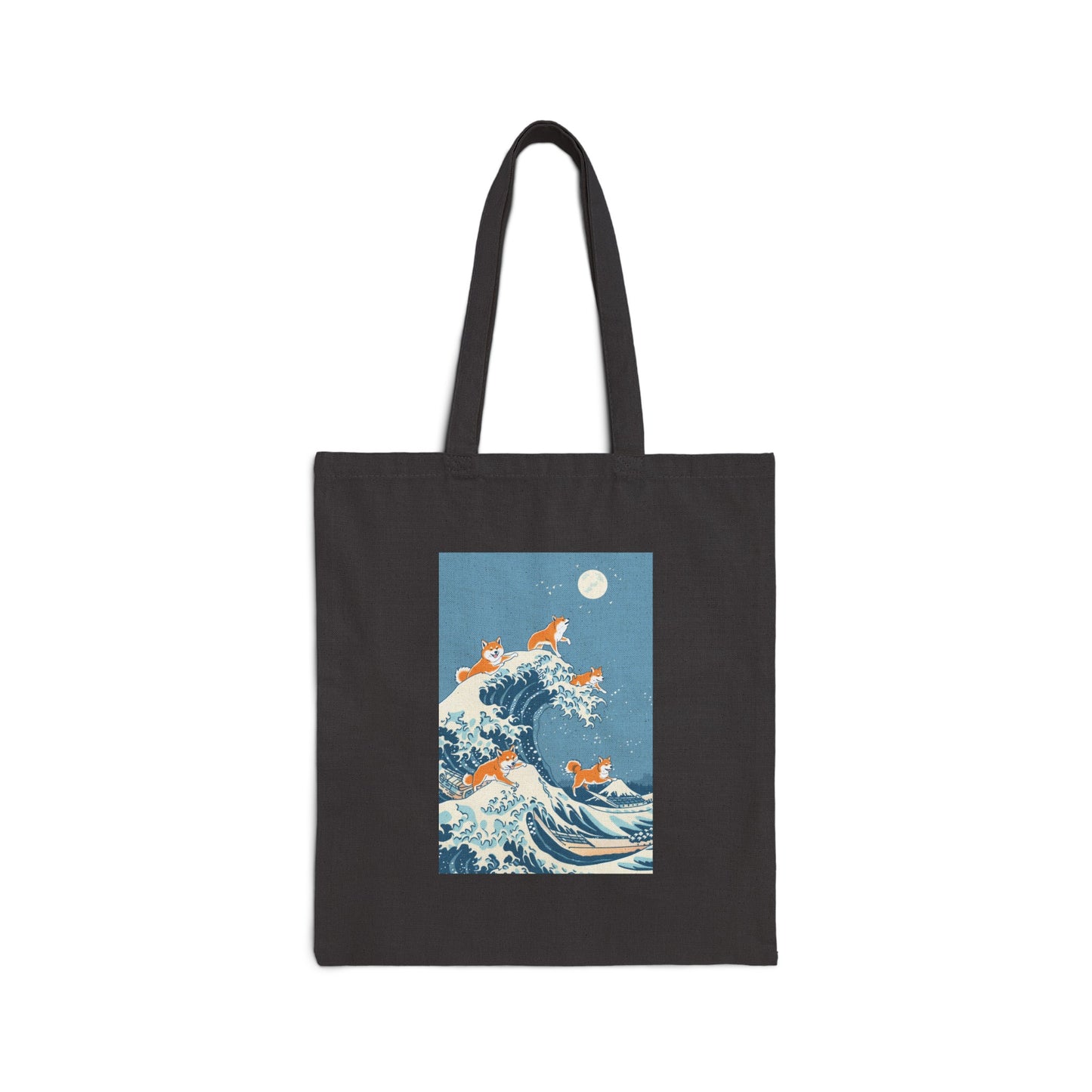 Shiba Inu Dogs Riding the Great Wave Tote Bag - Nihon Kollection