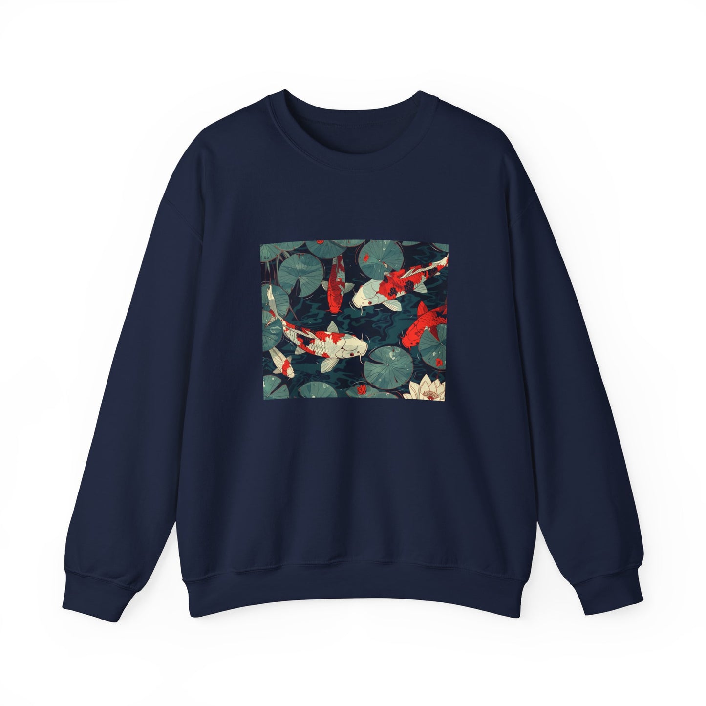 Koi Fish with Water Lilies Sweatshirt - Nihon Kollection