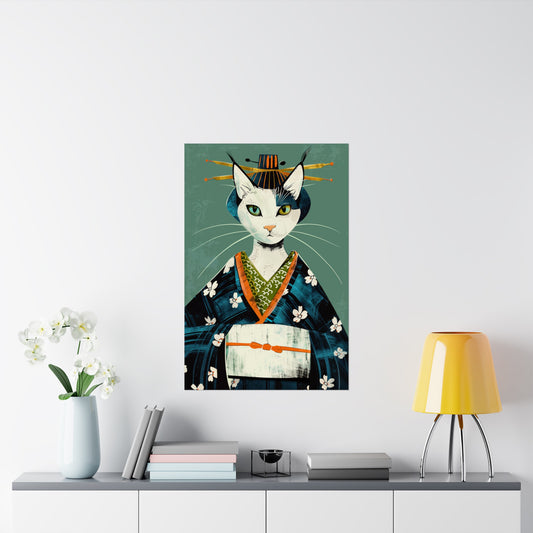 Cat Geisha Poster - Nihon Kollection