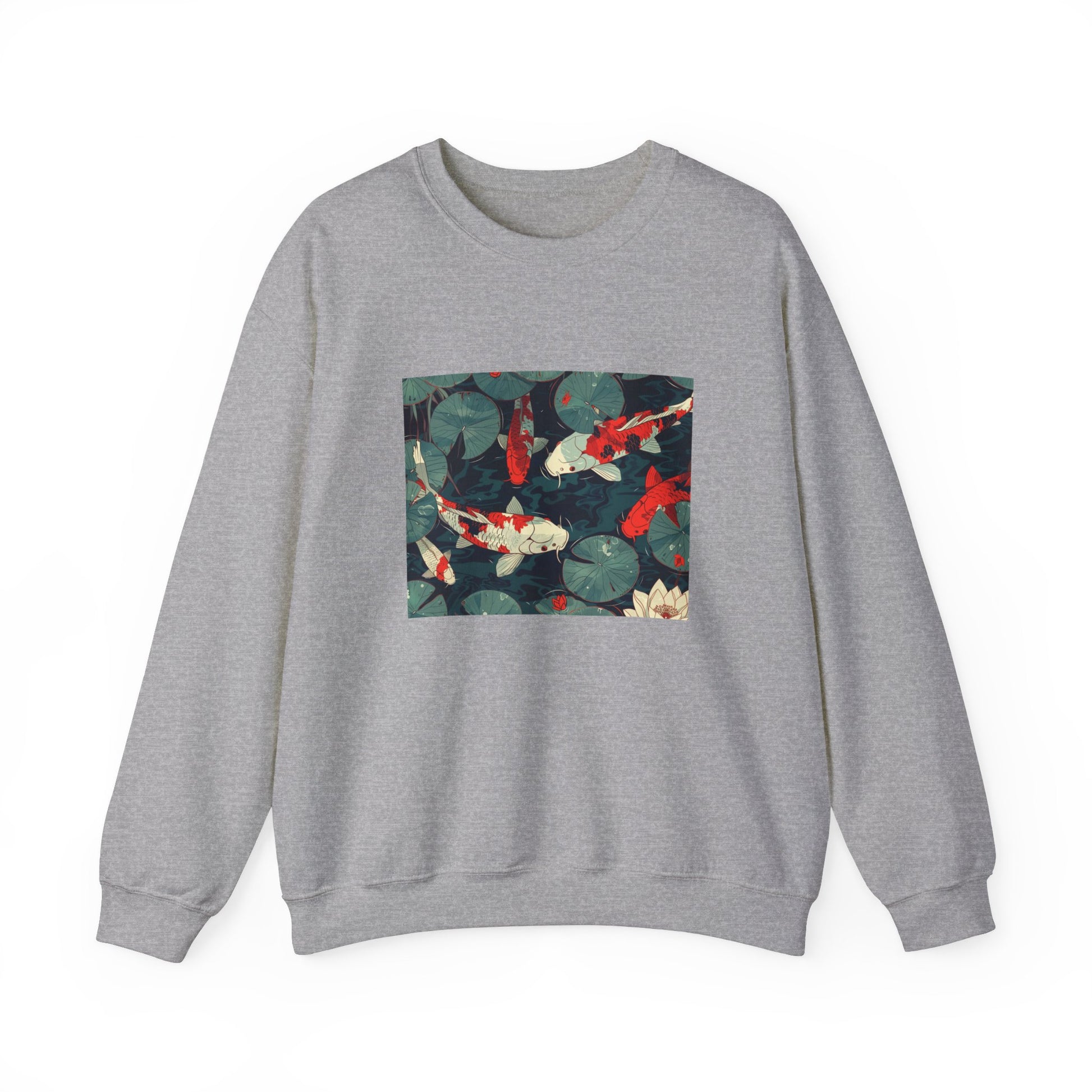 Koi Fish with Water Lilies Sweatshirt - Nihon Kollection