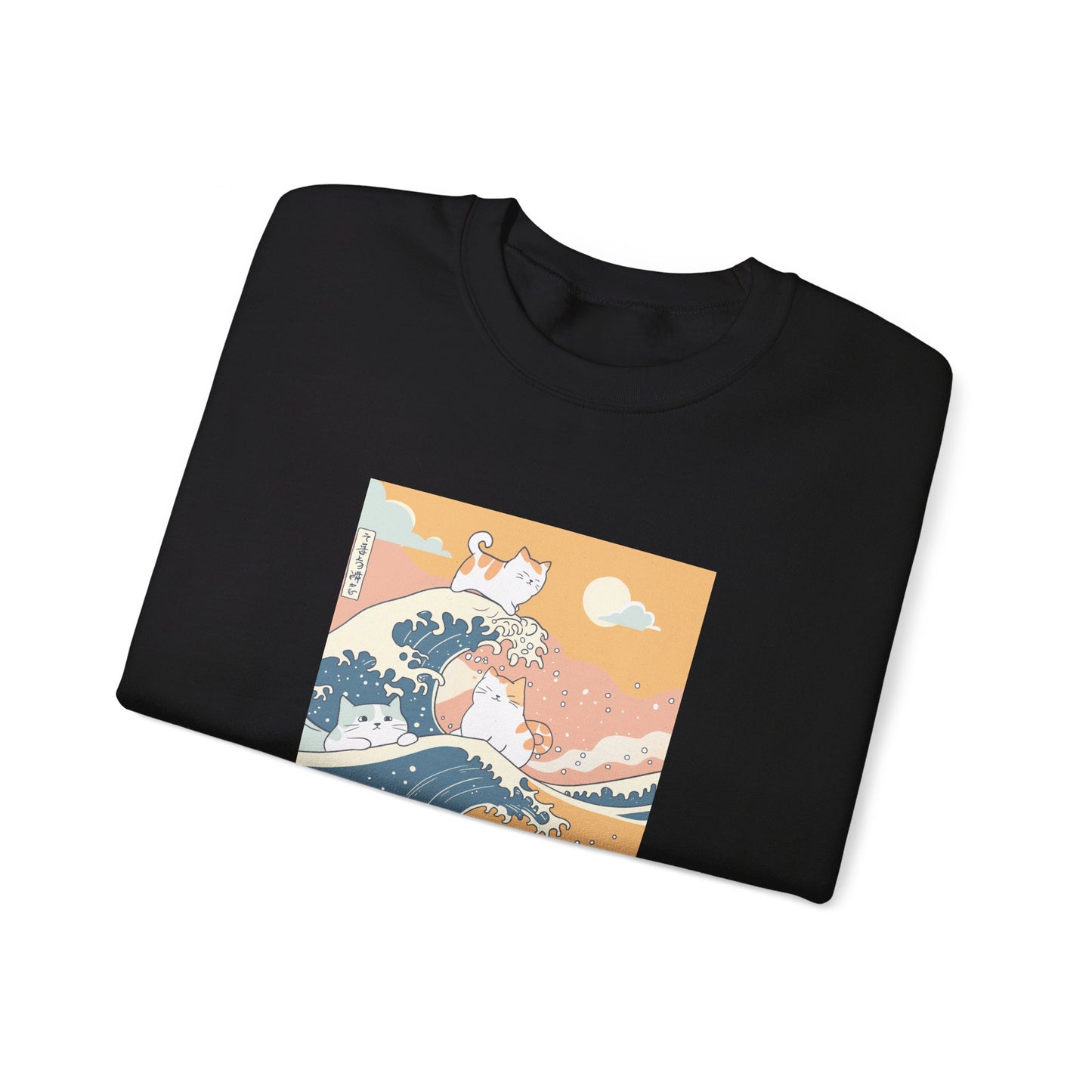 Cats riding Hokusai The Great Wave Sweatshirt - Nihon Kollection