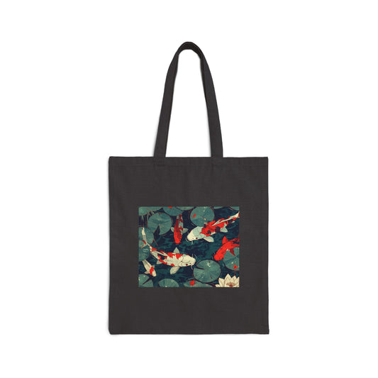 Koi Fish with Water Lilies Tote Bag - Nihon Kollection