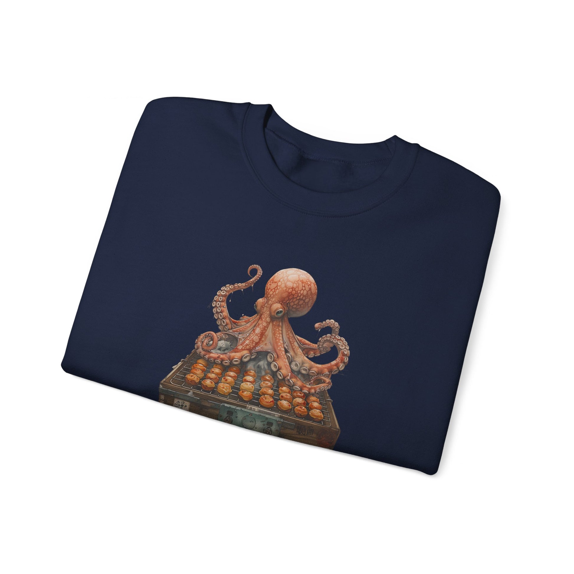 Sizzle, Flip, Enjoy Octopus Flipping Takoyaki Sweatshirt - Nihon Kollection