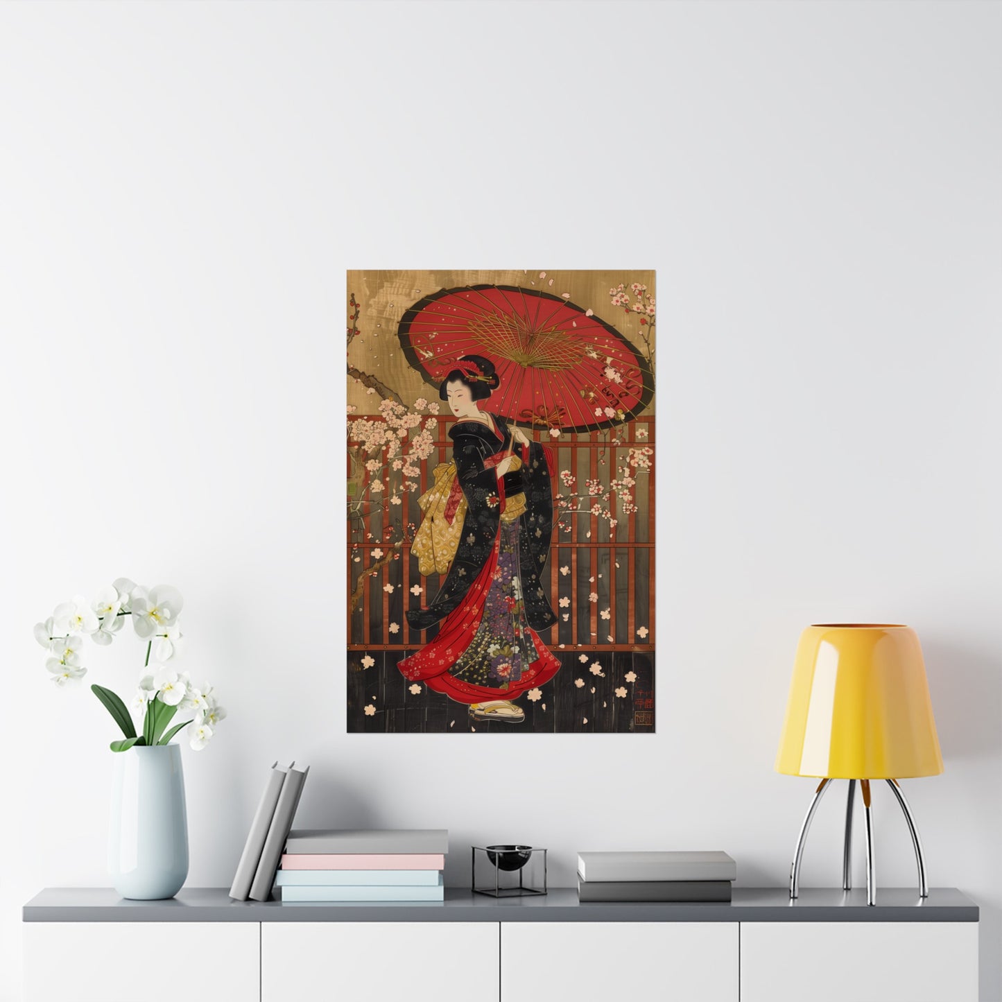 Ukiyo-e art Geisha Holding Umbrella Japanese Woodblock Poster - Nihon Kollection