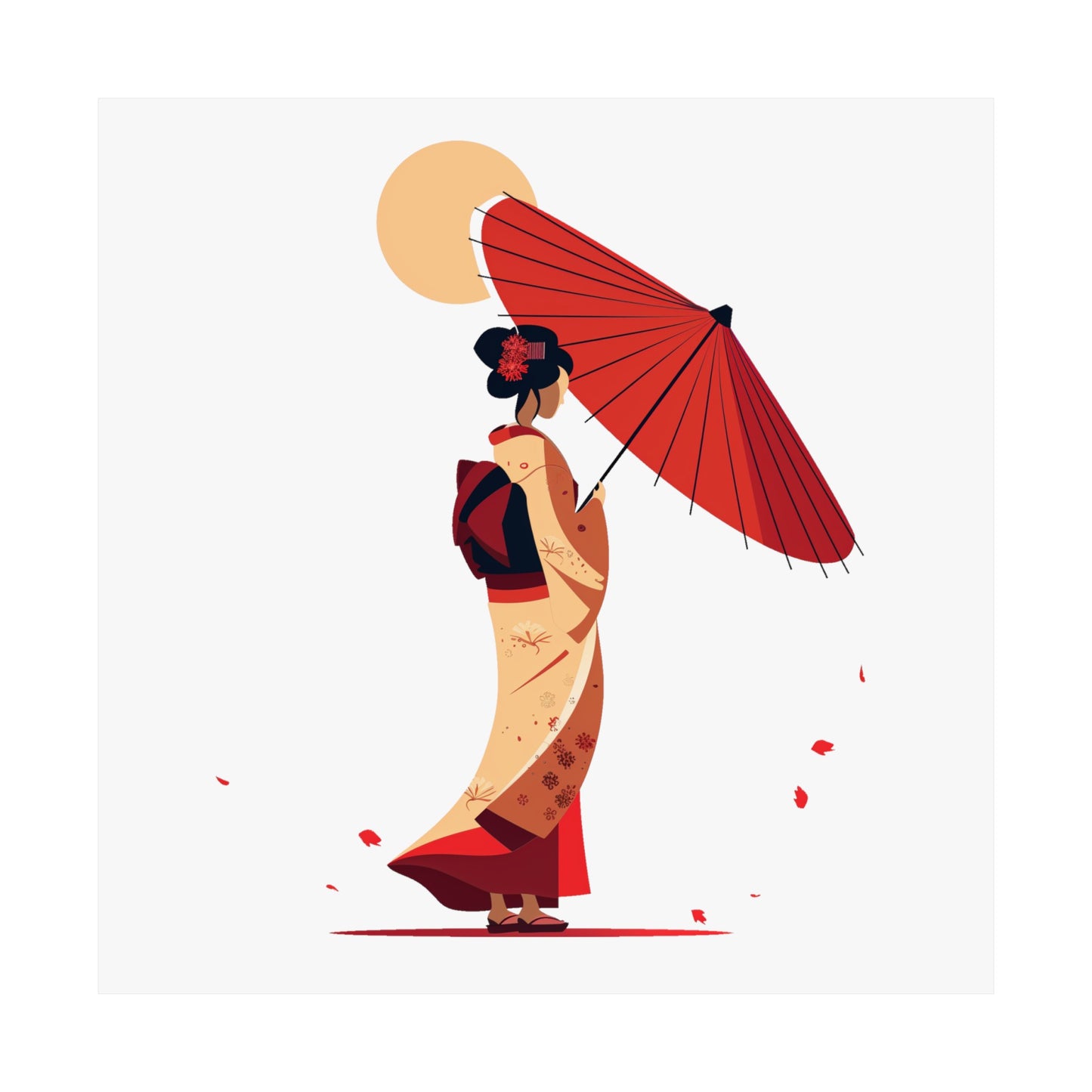 Geisha Holding Umbrella Poster - Nihon Kollection