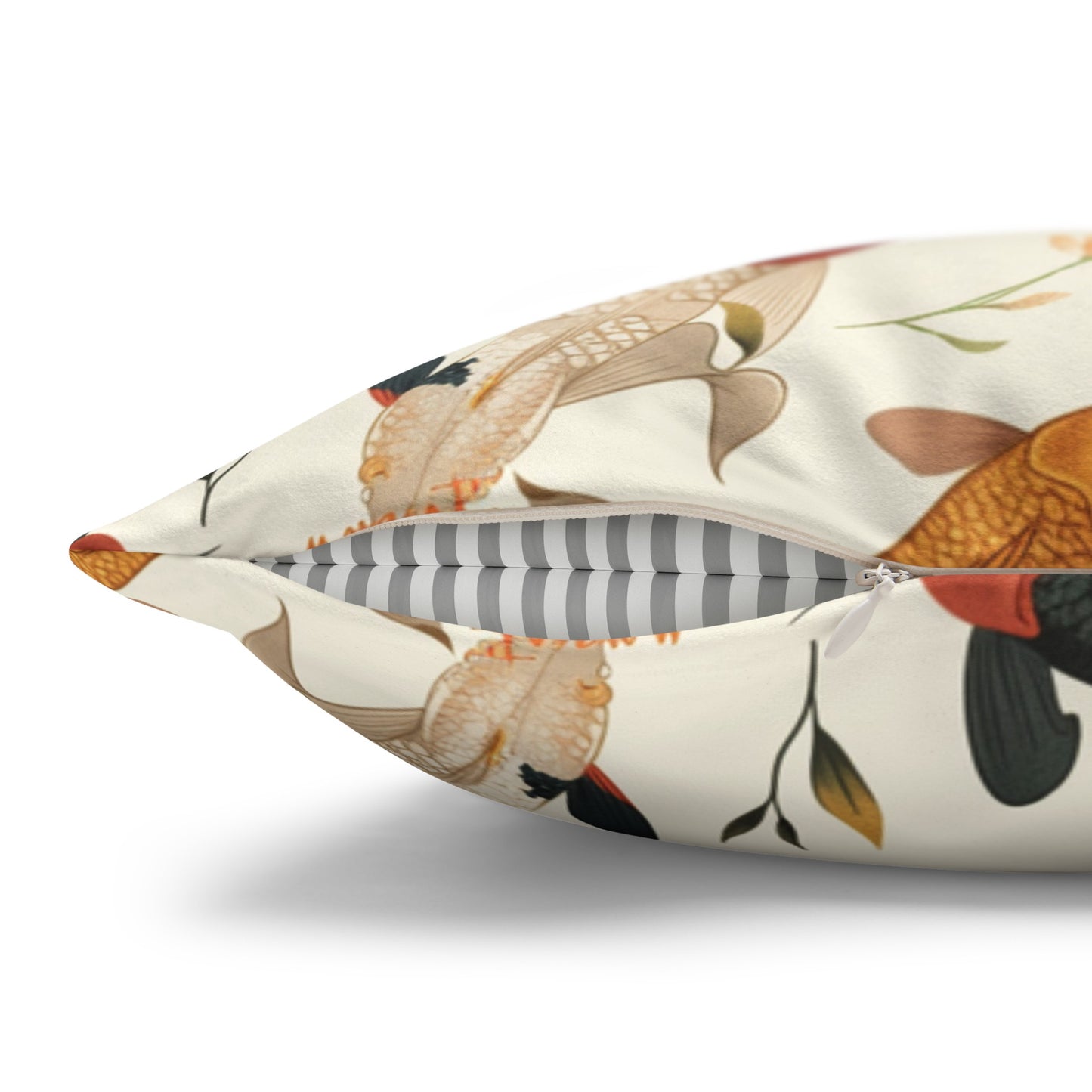 Koi Fish Suede Square Pillowcase - Nihon Kollection