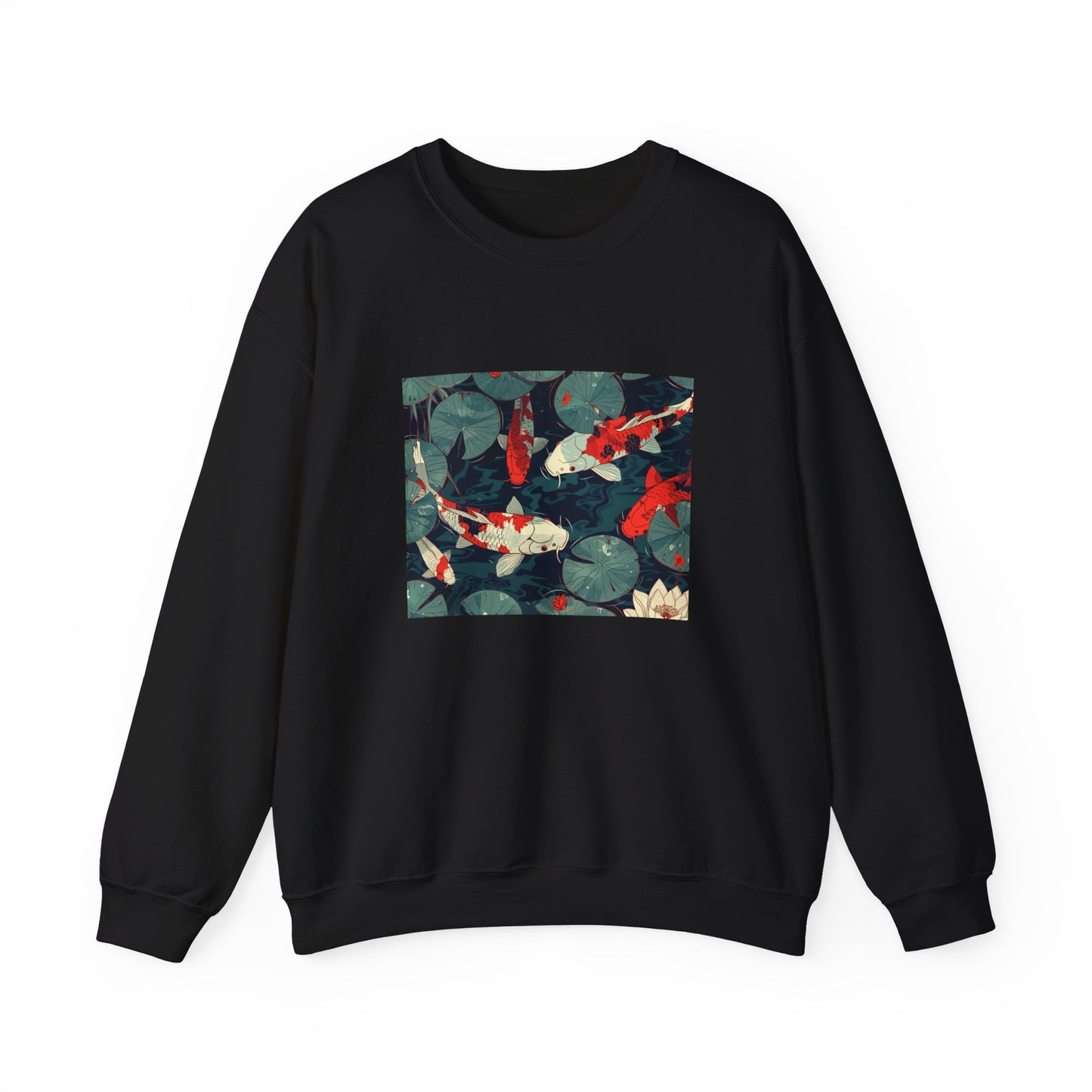 Koi Fish with Water Lilies Sweatshirt - Nihon Kollection