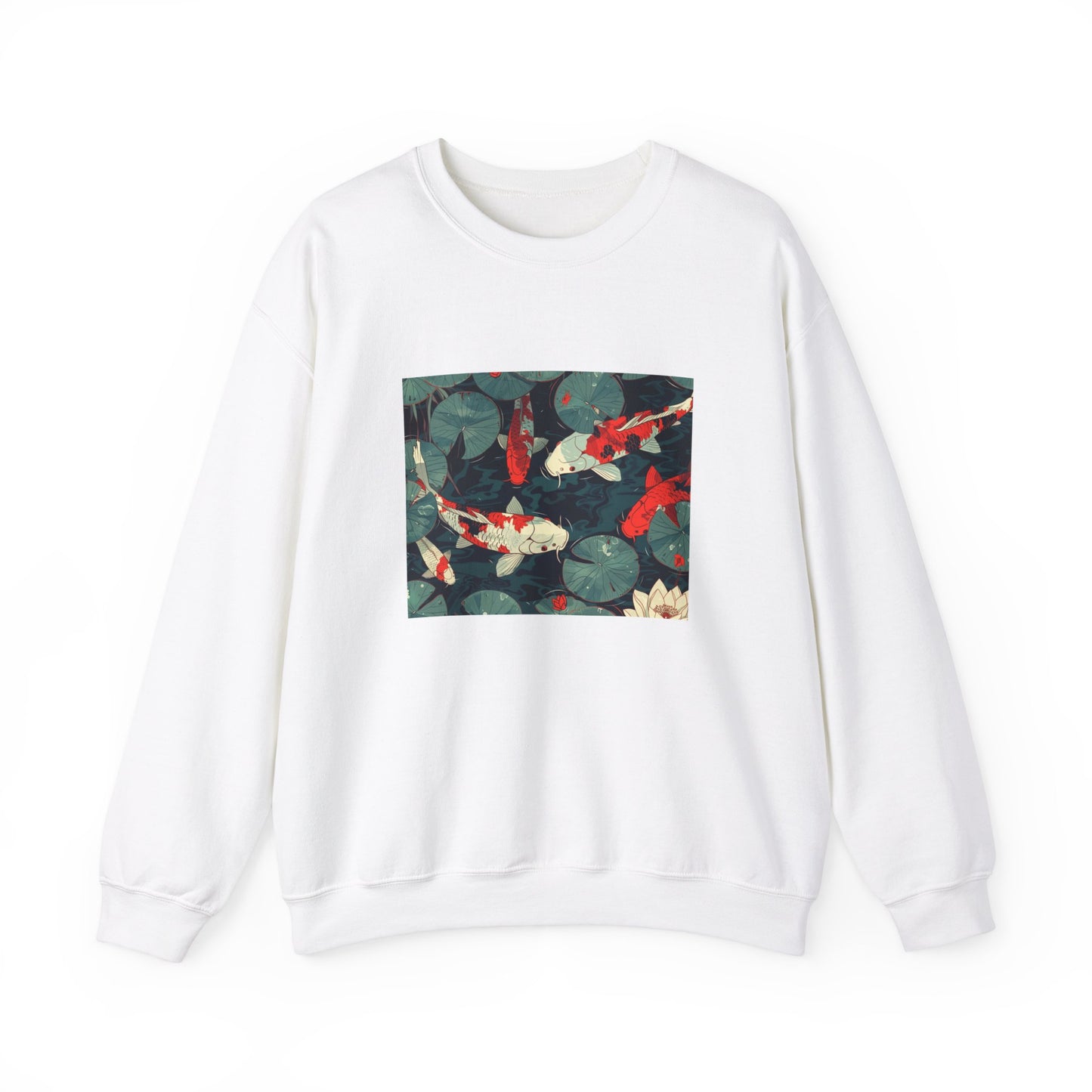 Koi Fish with Water Lilies Sweatshirt - Nihon Kollection