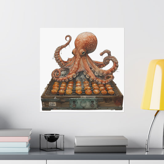 Octopus Flipping Takoyaki Poster - Nihon Kollection