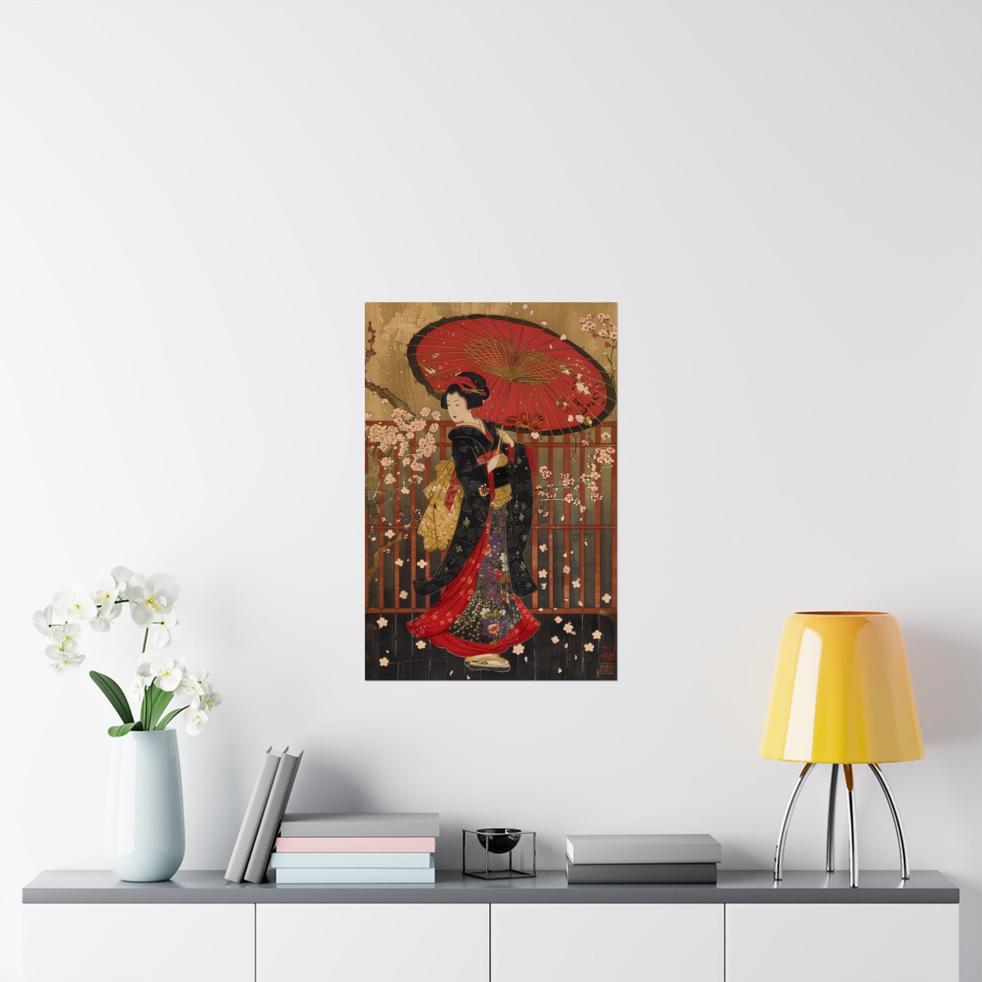 Ukiyo-e art Geisha Holding Umbrella Japanese Woodblock Poster - Nihon Kollection