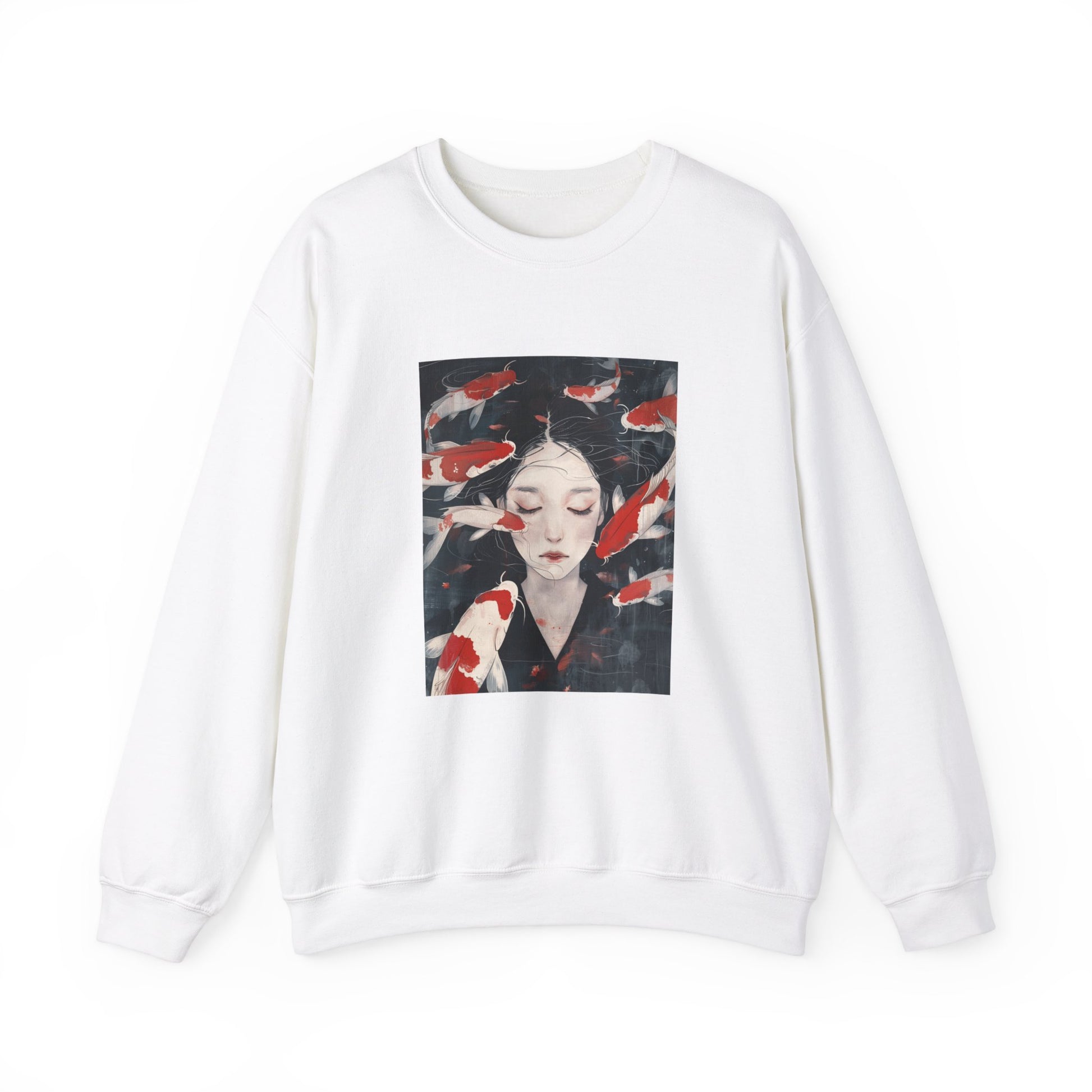 Geisha With Koi Fish Sweatshirt - Nihon Kollection